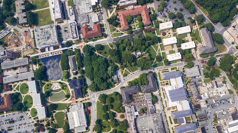 Aerial photo of campus.