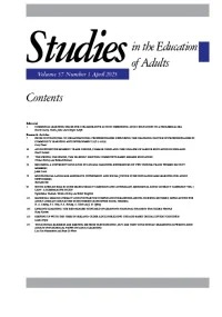 Cover of Studies in the Education of Adults