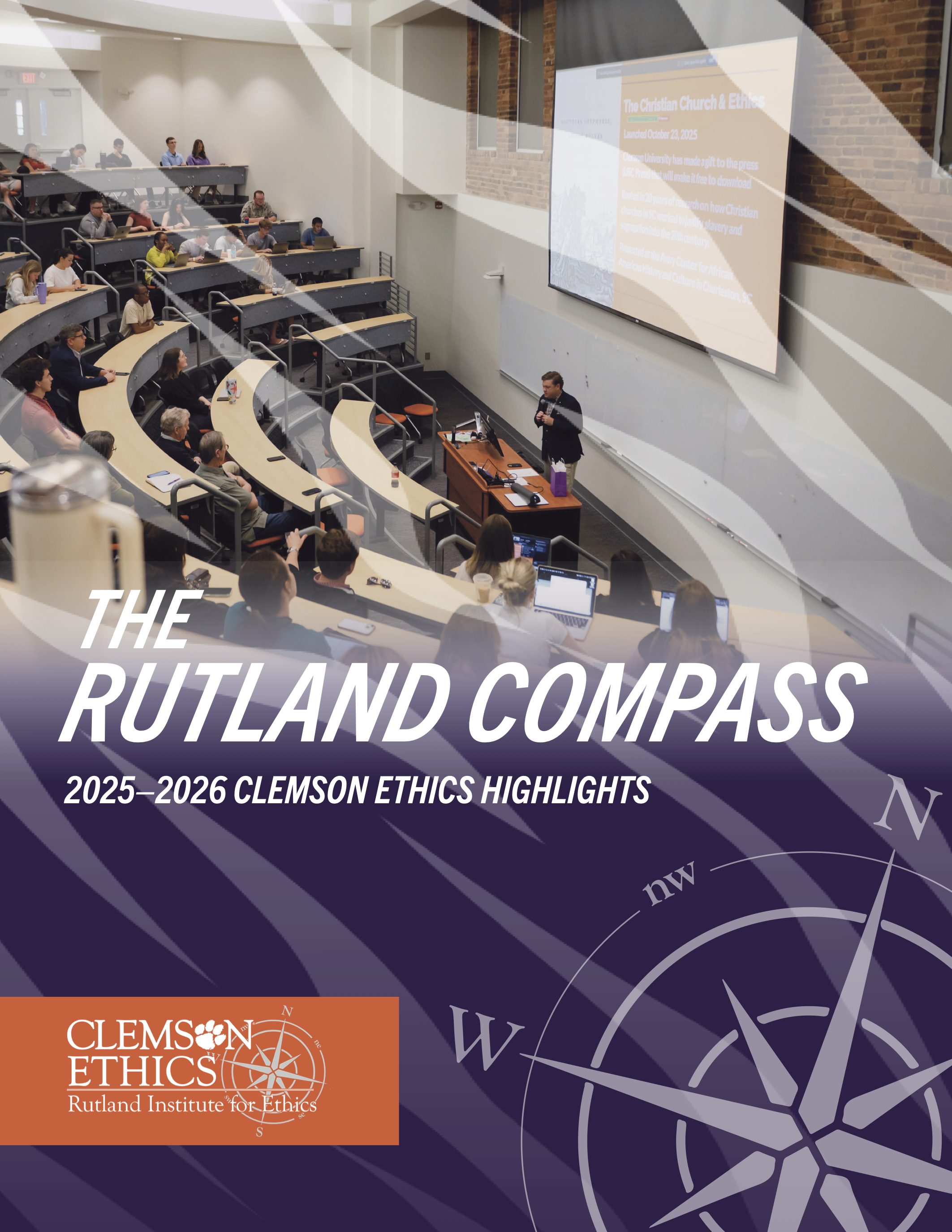 Annual Report FY26 cover featuring students in a lecture hall