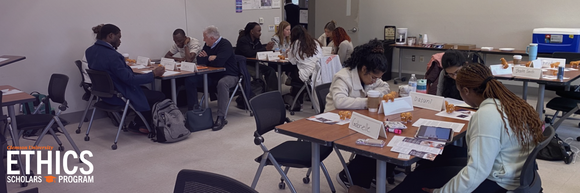 Ethics Scholars Workshop in progress; students at desks