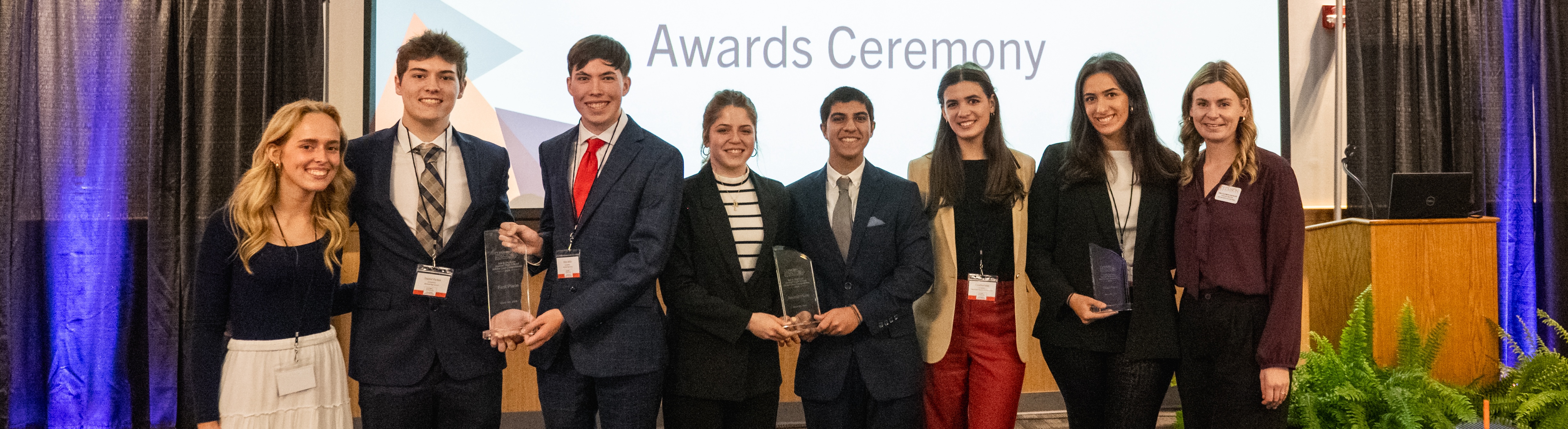 2024 HS Case Competition top three teams with trophies