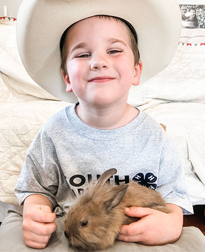 boy with rabbit