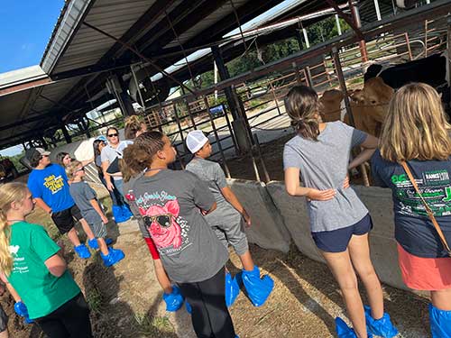 Group photo at dairy tour