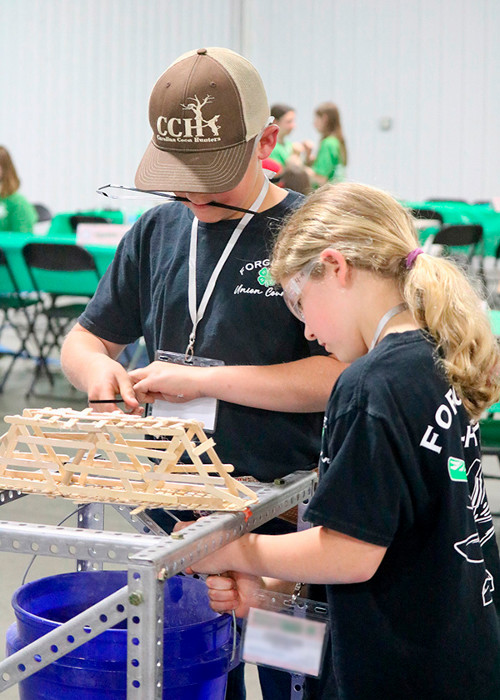 children building bridge