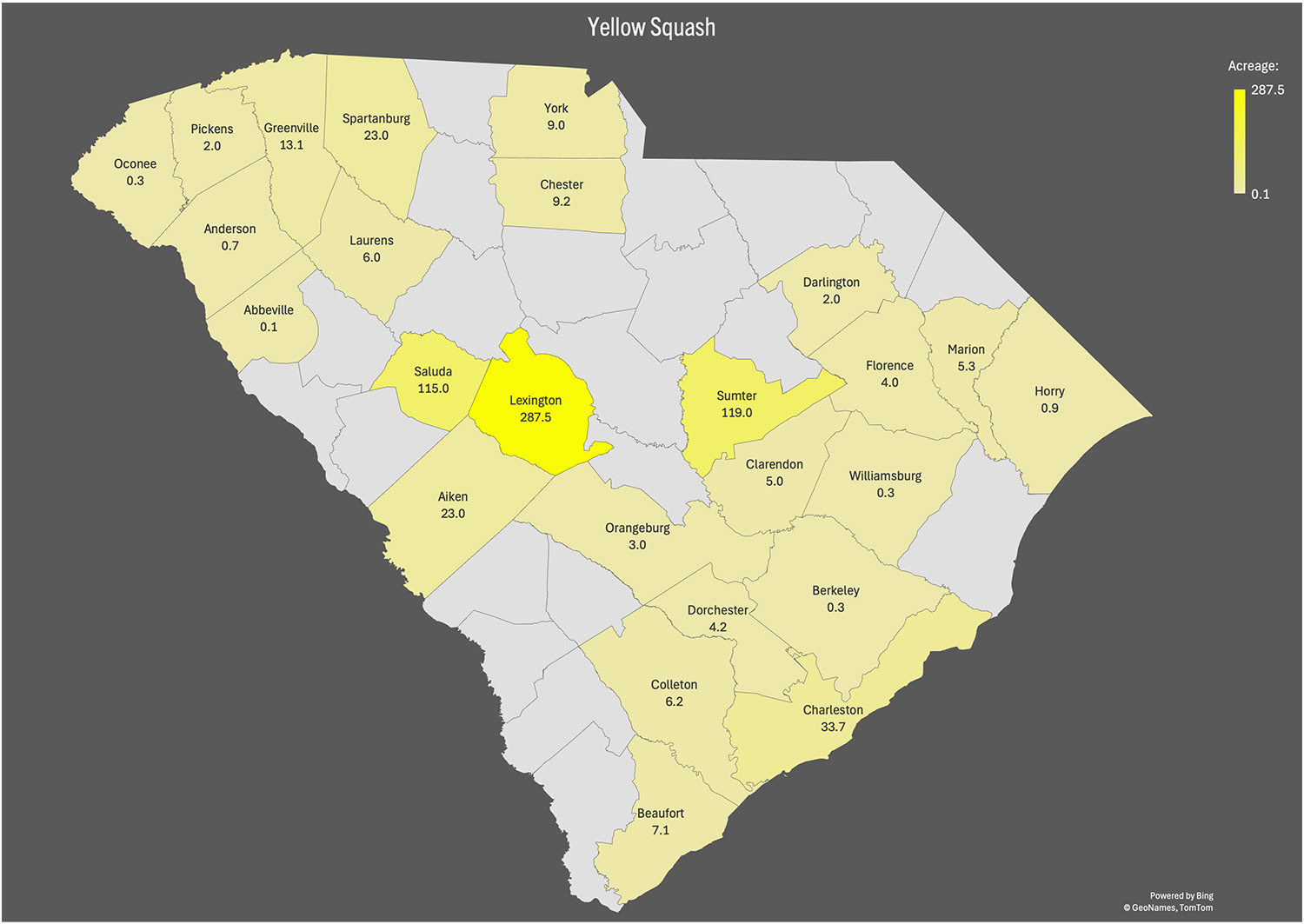 yellow squash map
