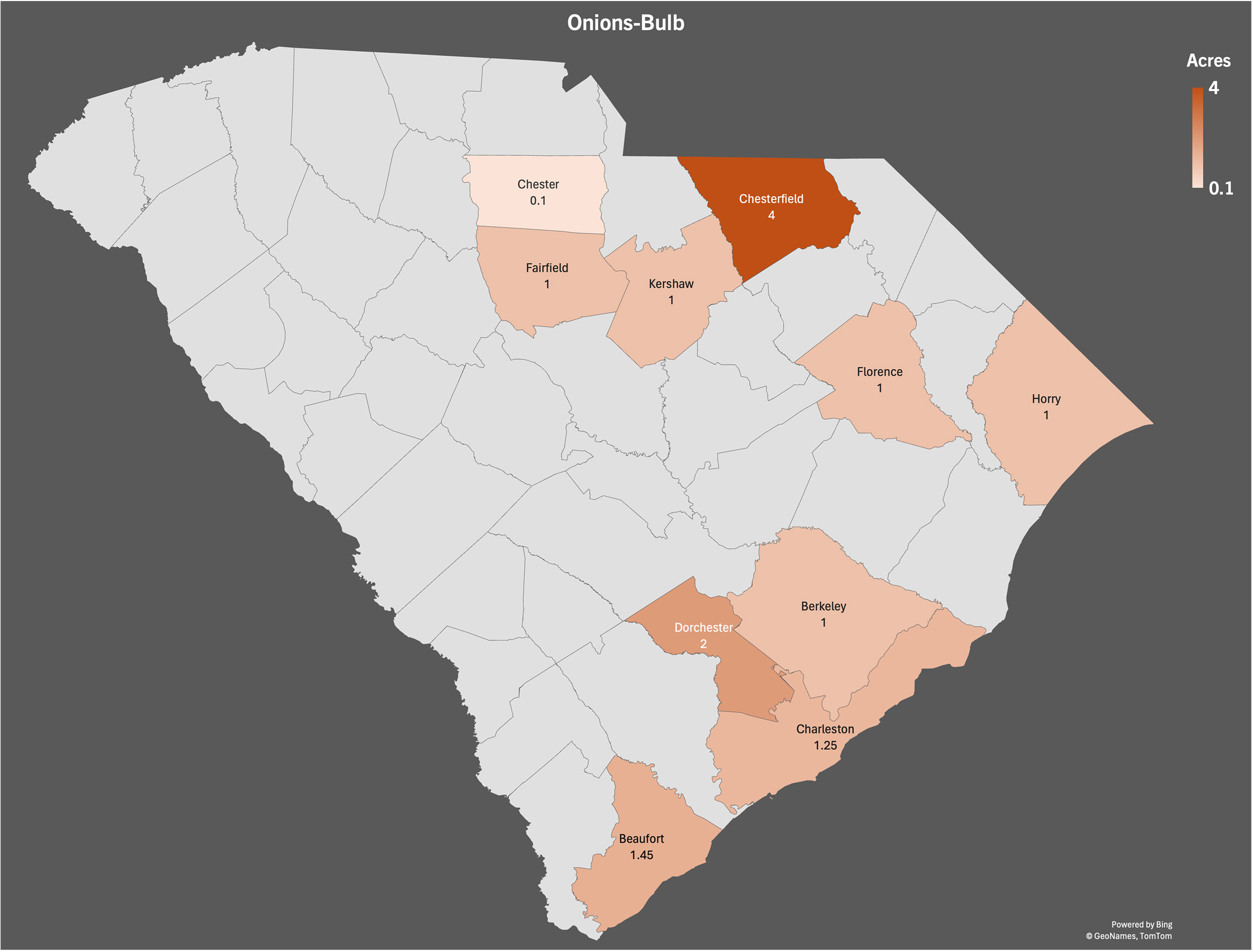 map of onion-bulb production in sc