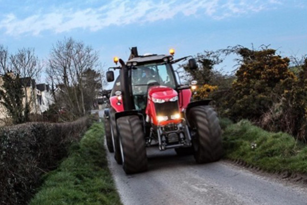 tractor on a road