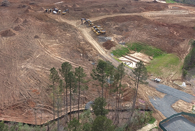 construction site aerial view