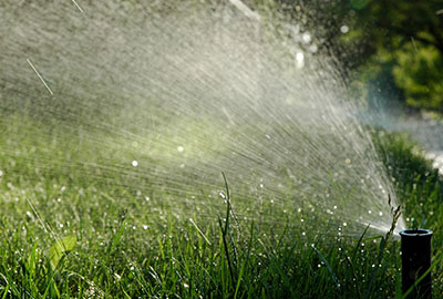 lawn sprinkler watering grass