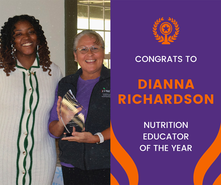 Dianna Richardson the EFNEP Nutrition Educator of the year.