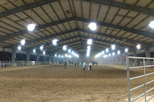 front view of the outdoor covered arena