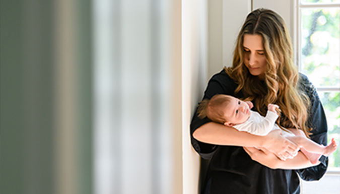 Mother holding baby