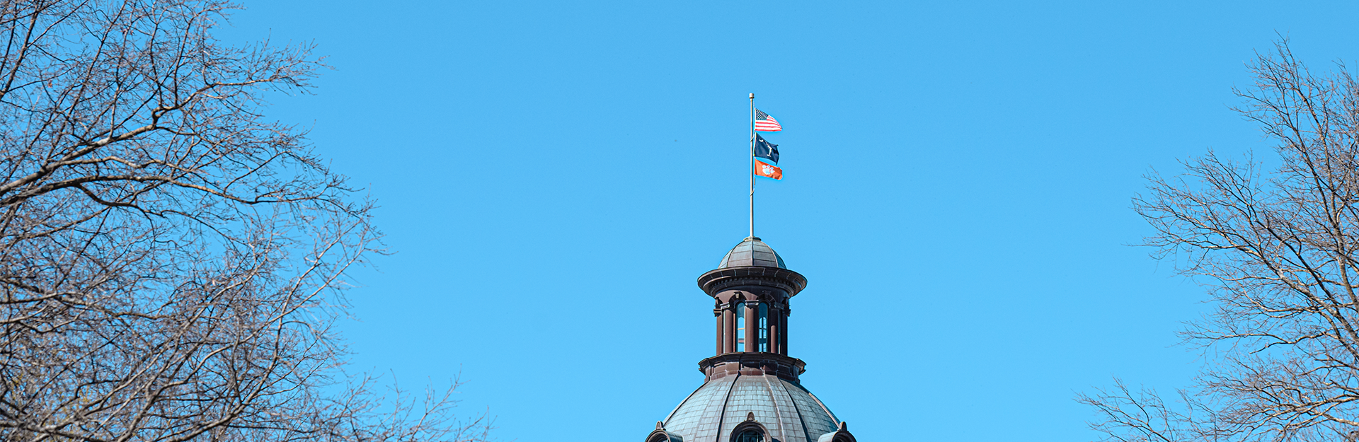 SC Statehouse displaying Clemson flag