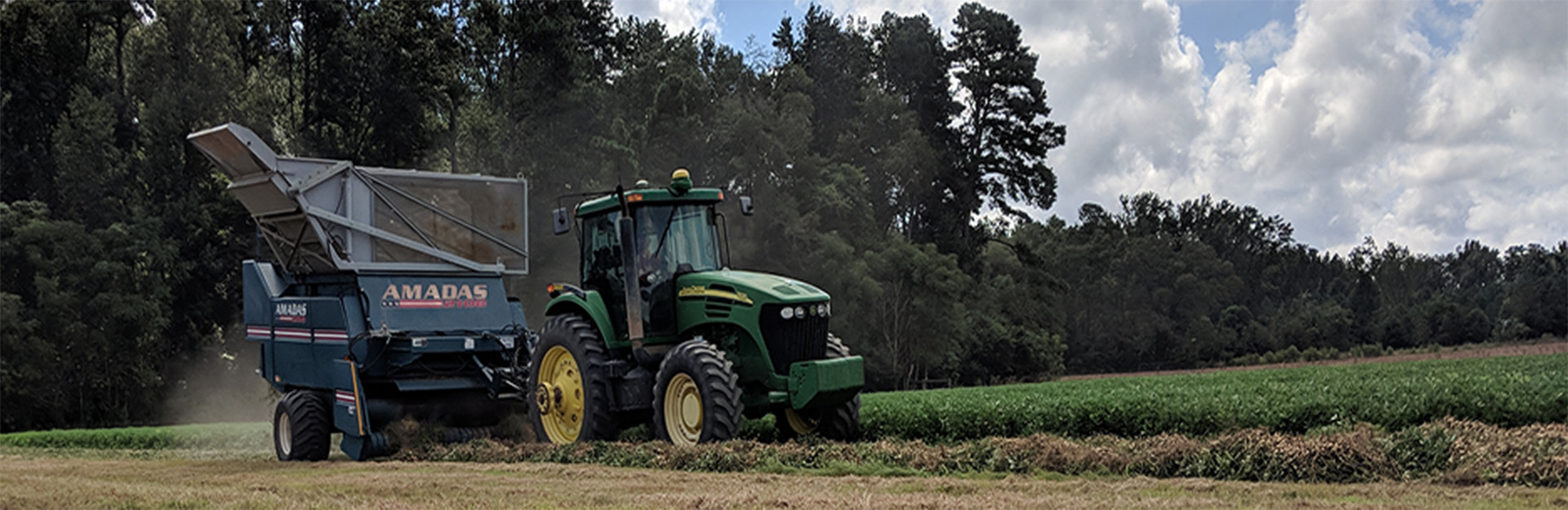 tractor in peanut field