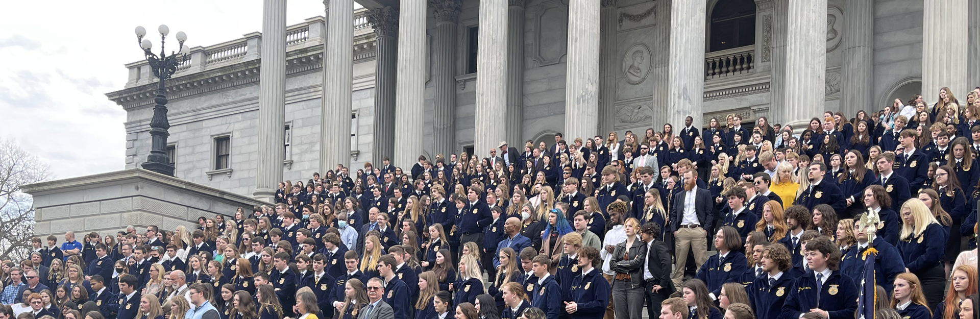 large ffa gathering on the south carolina statehouse stairs