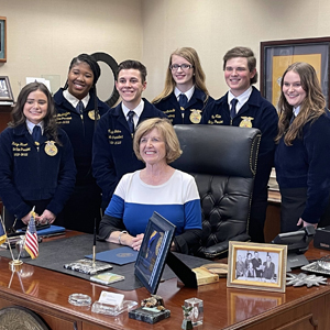 students posing with a south carolina legsilator