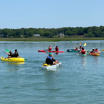 ffa middle school camp group kayacking