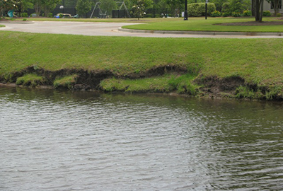 major shoreline slumping