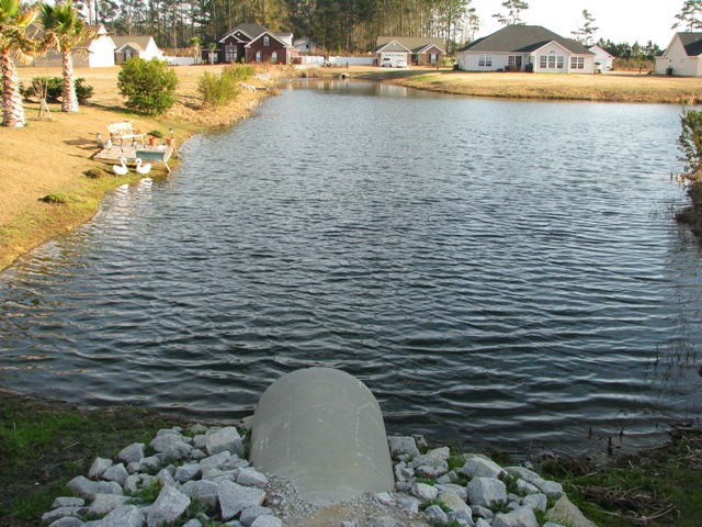 Inlet pipe to a residential stormwater pond
