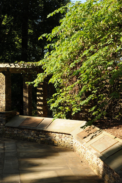 memorial plaques in the sunshine