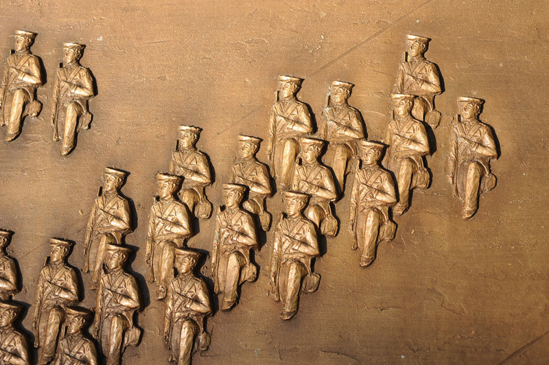 detail of senior class platoon Class of 39 plaque