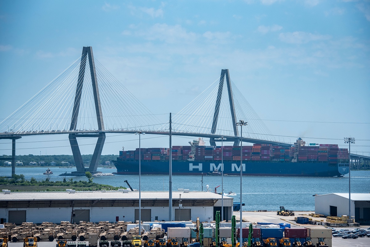 images of a ship moving materials