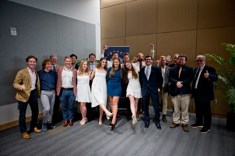 Graduates of the lyceum scholars program pose for a group photo