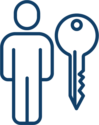 Icon of person with key