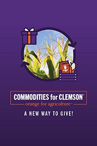 Commodities for Clemson graphic with pictures of wheat and corn