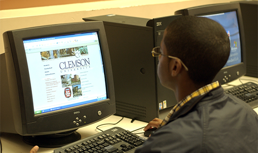 photo of student at 2000 era computer