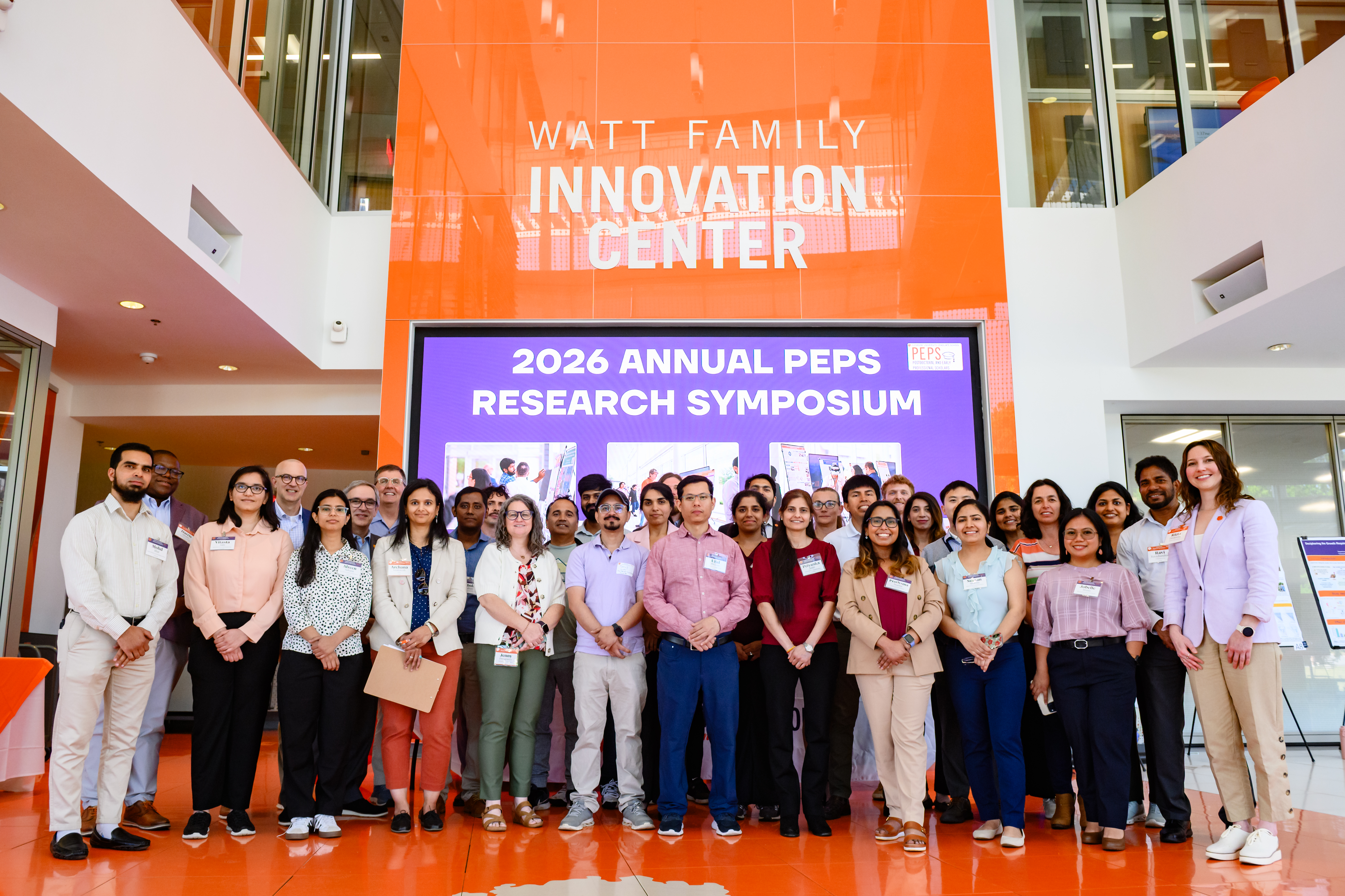Group picture of all postdocs at the annual poster symposium