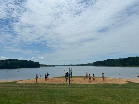 Students Playing Sand Volleyball