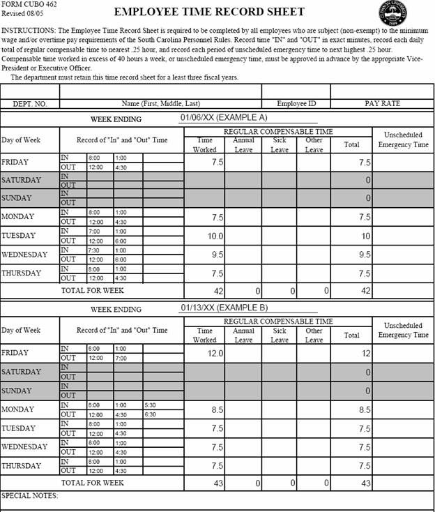 Timesheet Ex 1