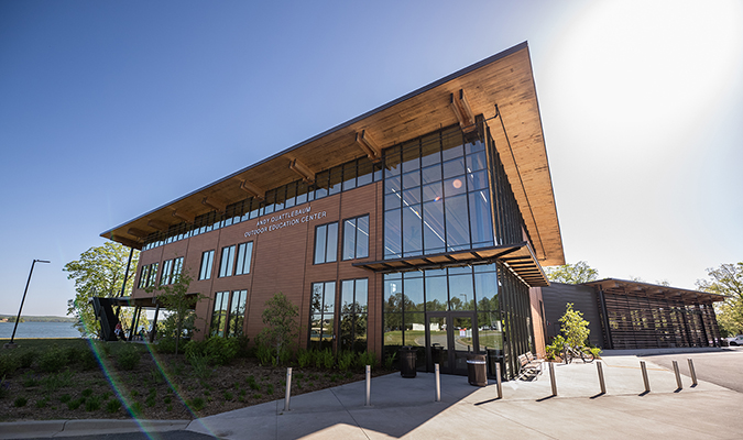 Sun shining at the Andy Quattlebaum Outdoor Education Center