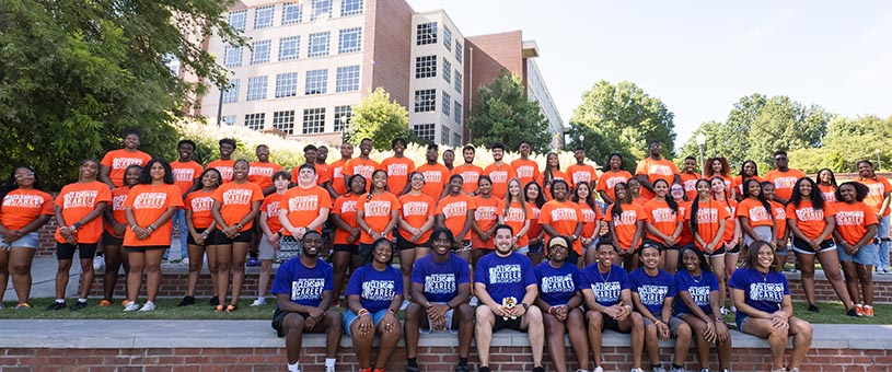 Students from the Clemson Career Workshop pose outside for a photo