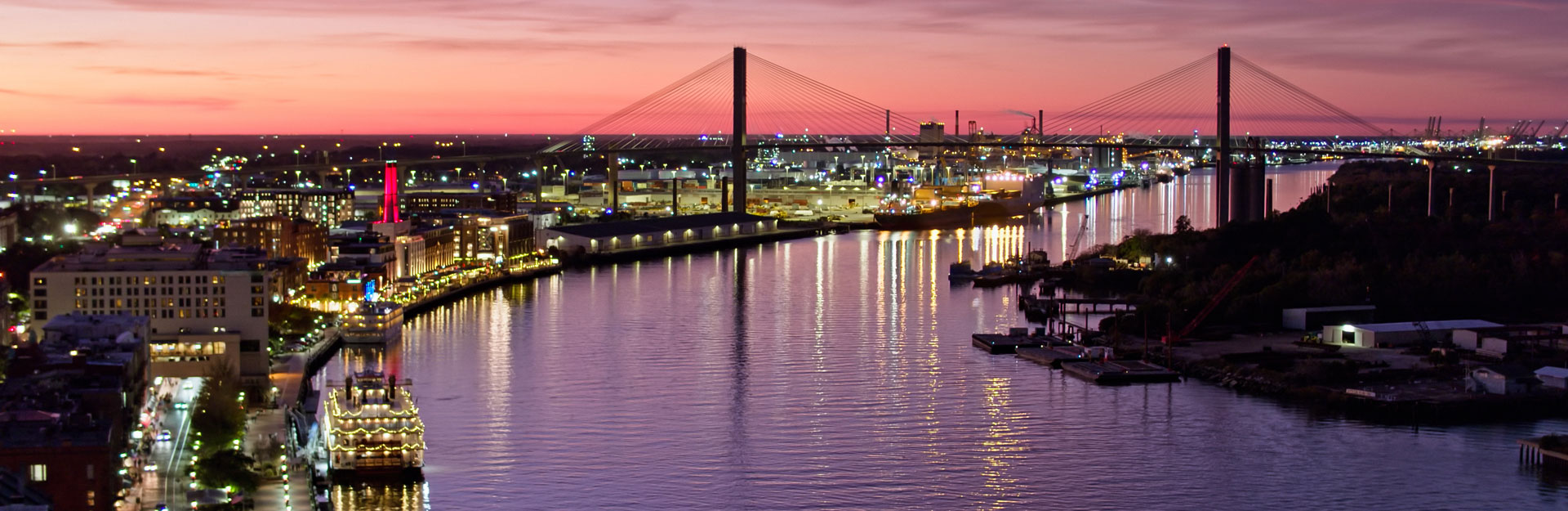 View of Charleston at night