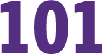 The number "101" in purple.