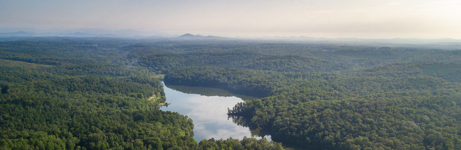 Aerial photo of Clemson Experimental Forest.
