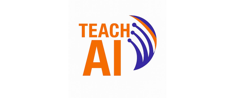 orange paw with letters TEACH AI in a square