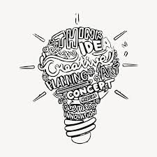 drawing of a light bulb