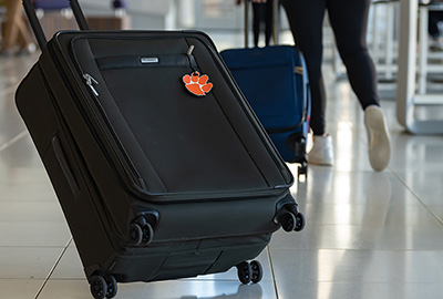 Luggage with clemson logo