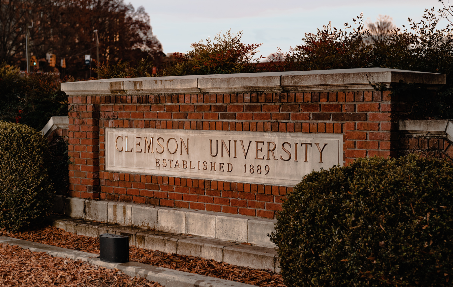 Clemson University brick sign