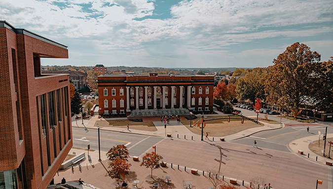 Overhead image of Clemson campus
