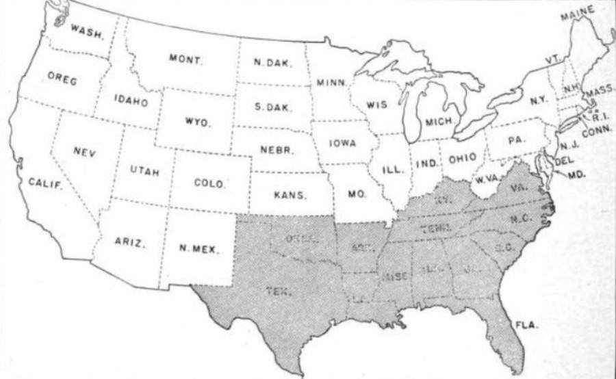 Southeastern territory represented by the U.S. Vegetable Breeding Laboratory in Charleston County (USDA, 1945)