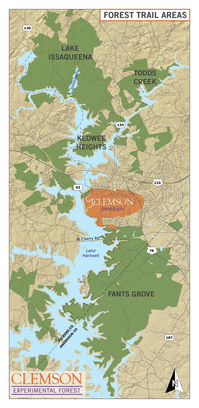 Clemson Experimental Forest Overview Map