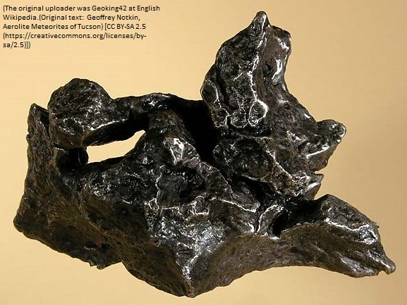 A picture of an iron meteorite.