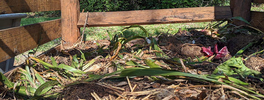 a bunch of compost in a field