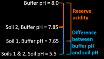 illustration on the affects if buffer pH on soil samples
