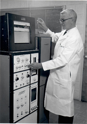 Dr. G.R. Craddock with computerized instrumentation 