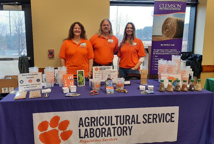 S. Alford, M. Atkins, and A. Elgin at the SC Corn and Soybean Growers Meeting, 2021